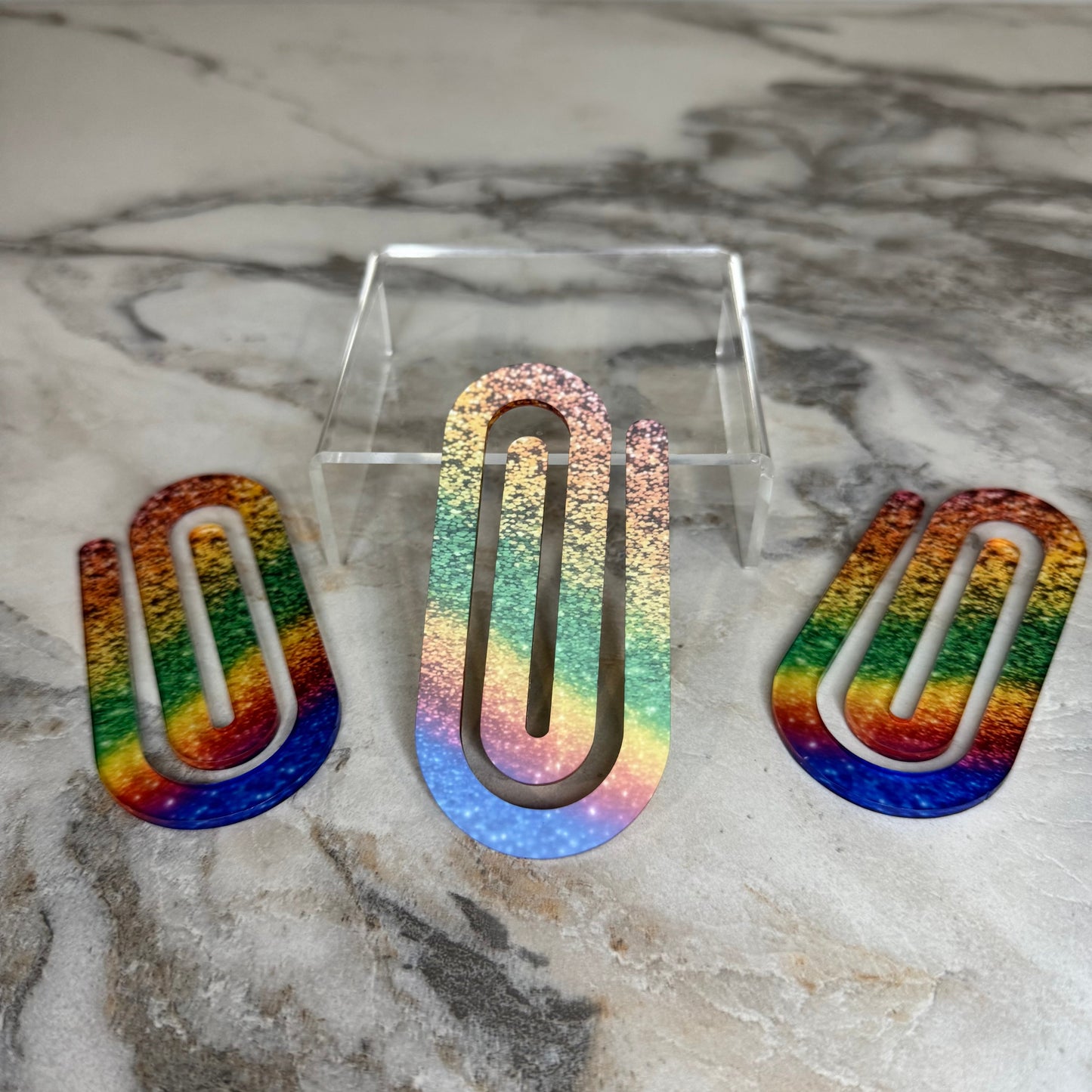 Jumbo Paperclip - Rainbow Glitter - PREORDER