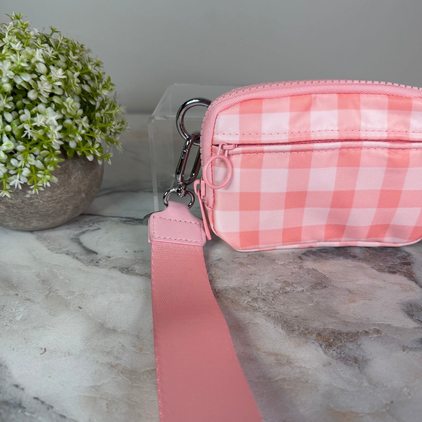 Rue - Nylon Wristlet Wallet - Pink Plaid