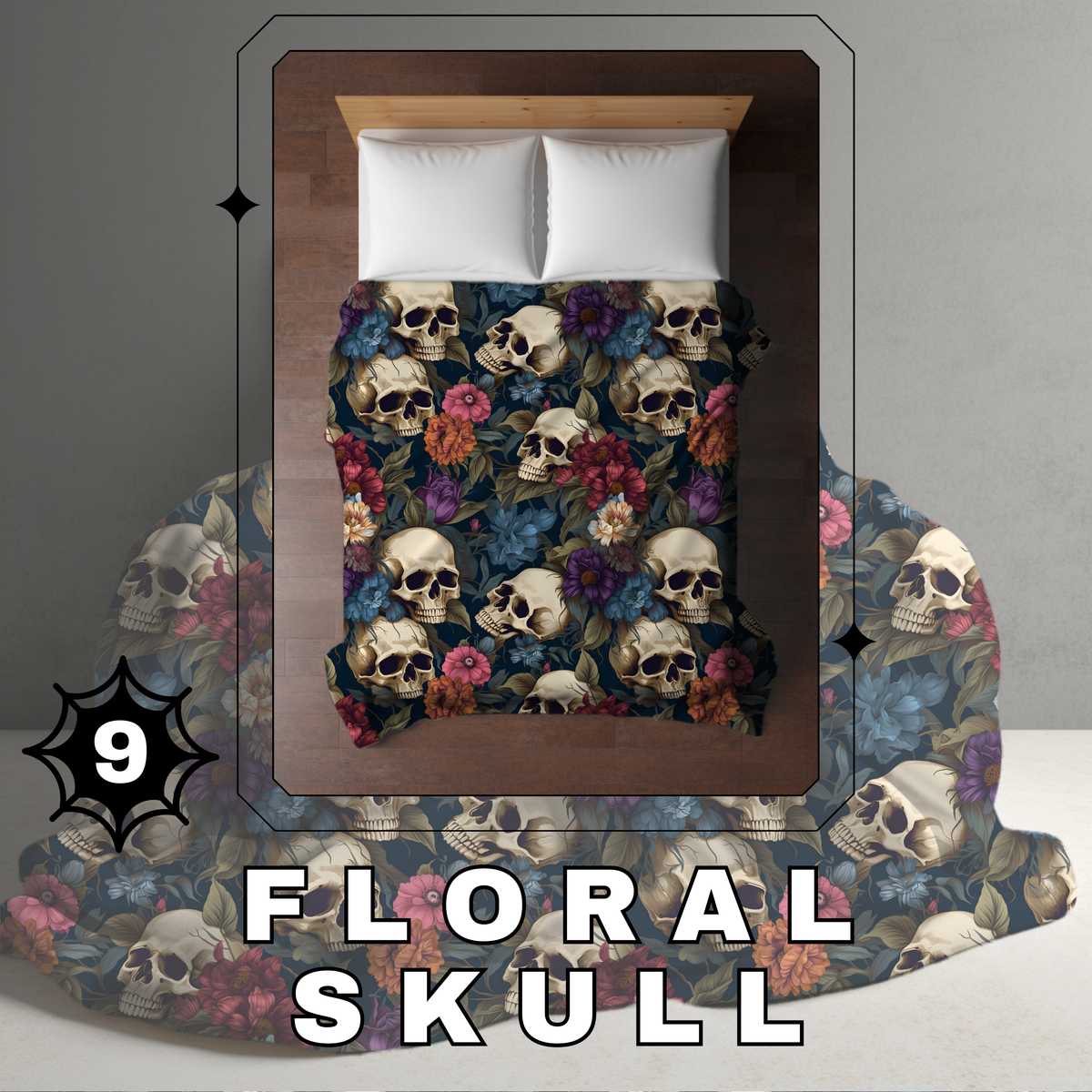 Blanket - Floral Skull