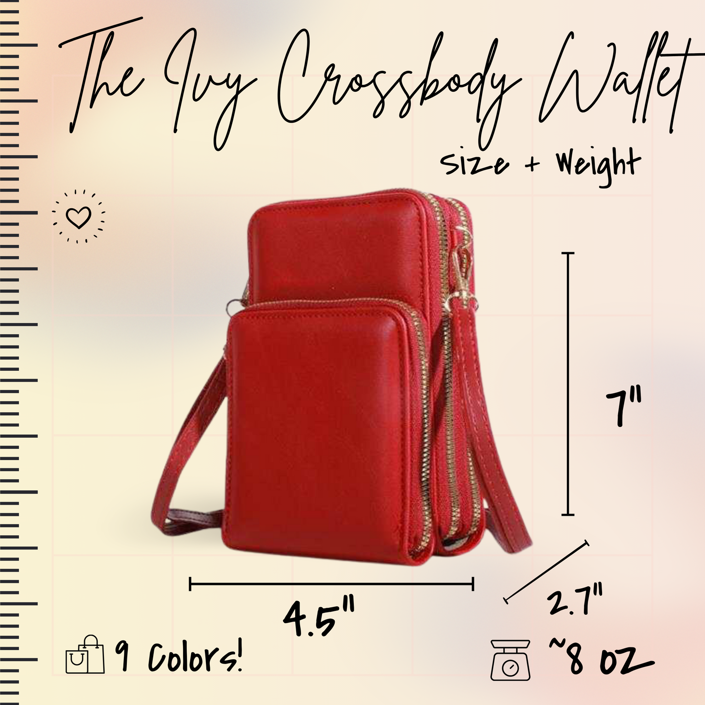 Ivy Crossbody Wallet + Purse - Navy