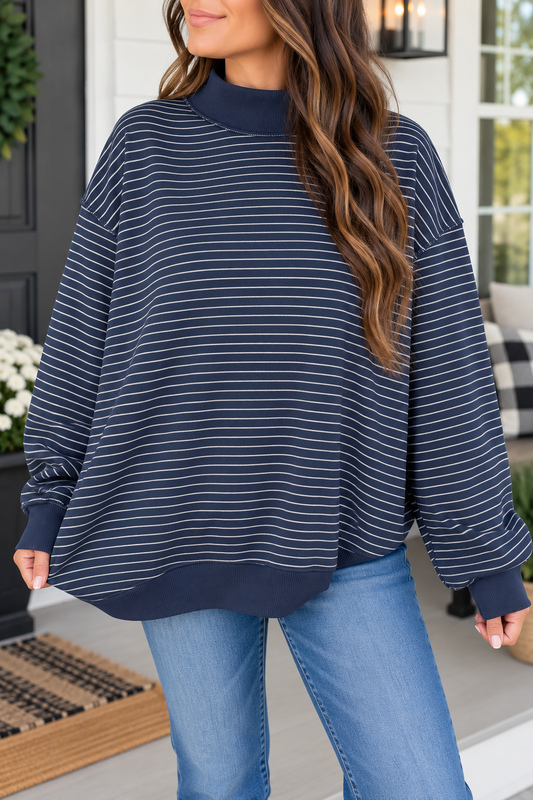 Stripe Ribbed Oversized Sweatshirt RTS