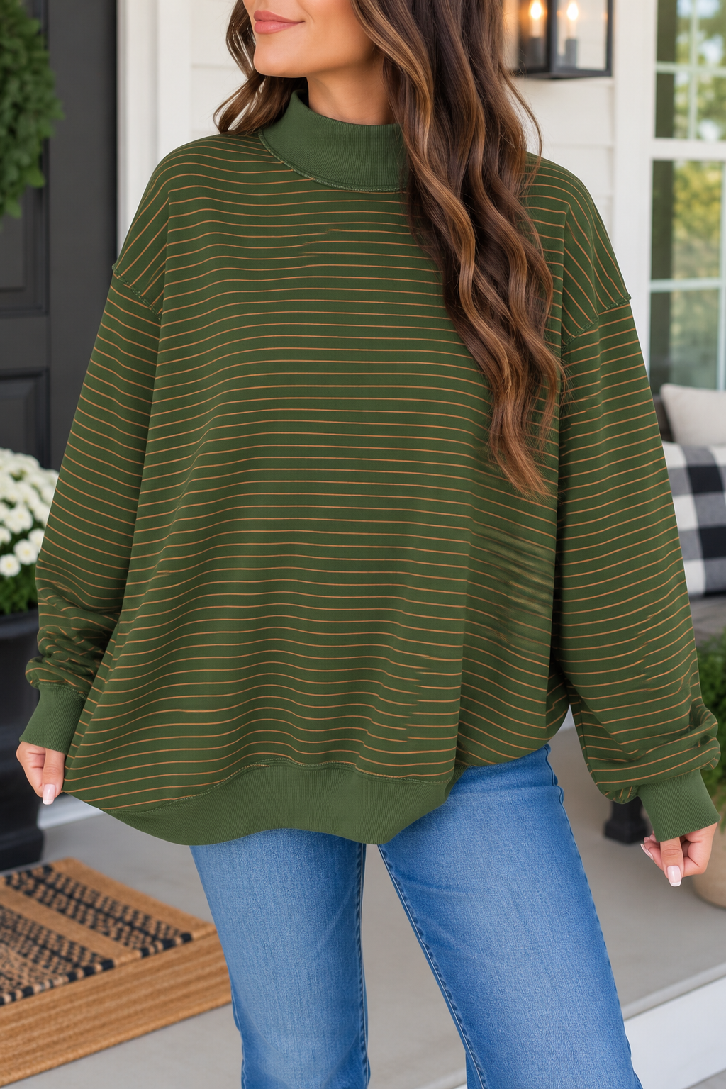 Stripe Ribbed Oversized Sweatshirt RTS