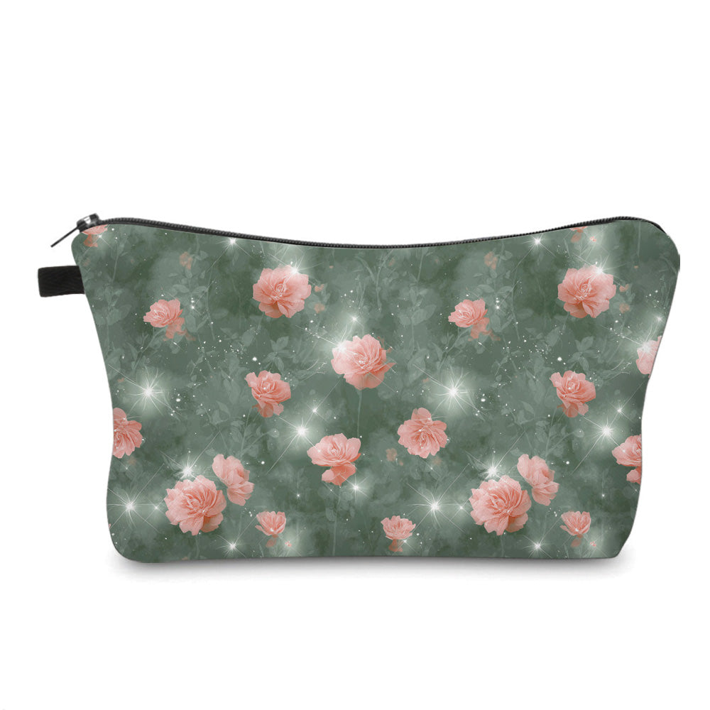 Pouch - Floral Sage Green Star Roses