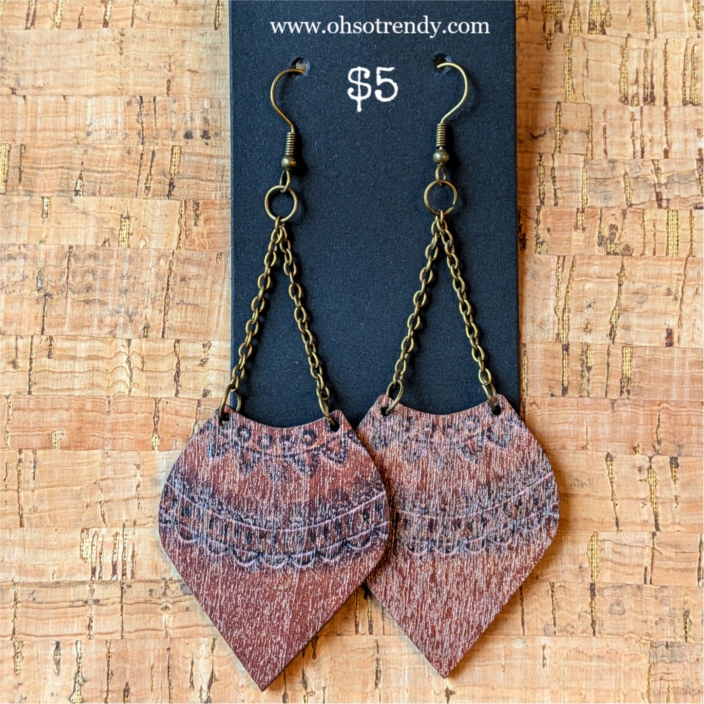 WOOD DROP EARRINGS
