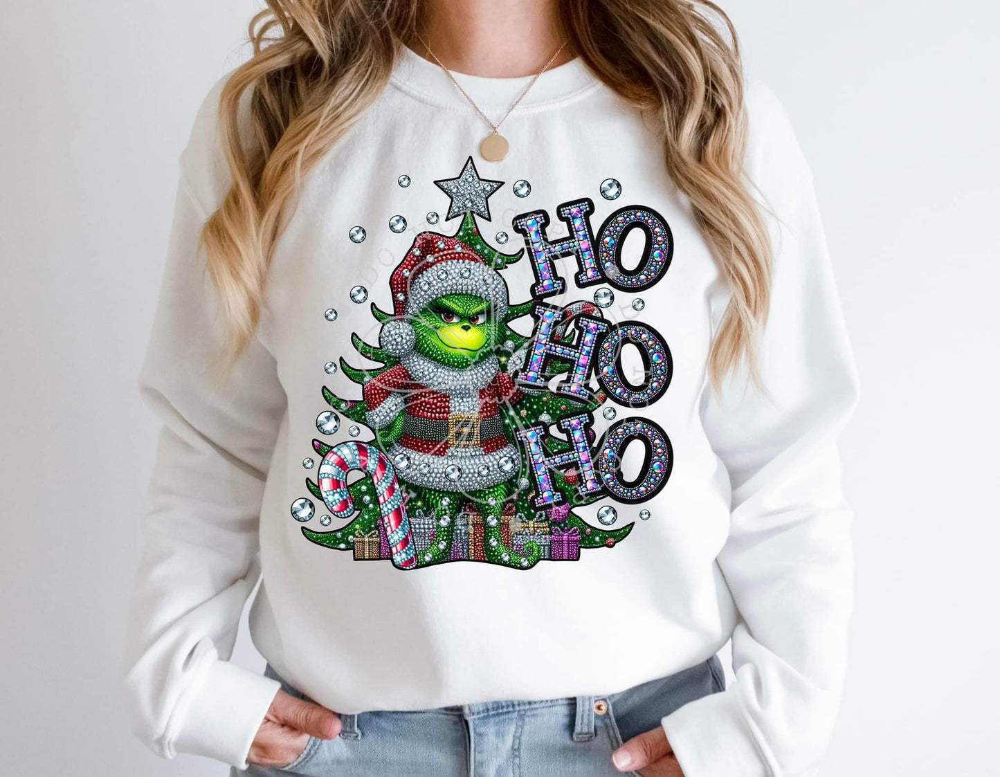 HO HO MEAN ONE BLING - CREW NECK SWEATSHIRT