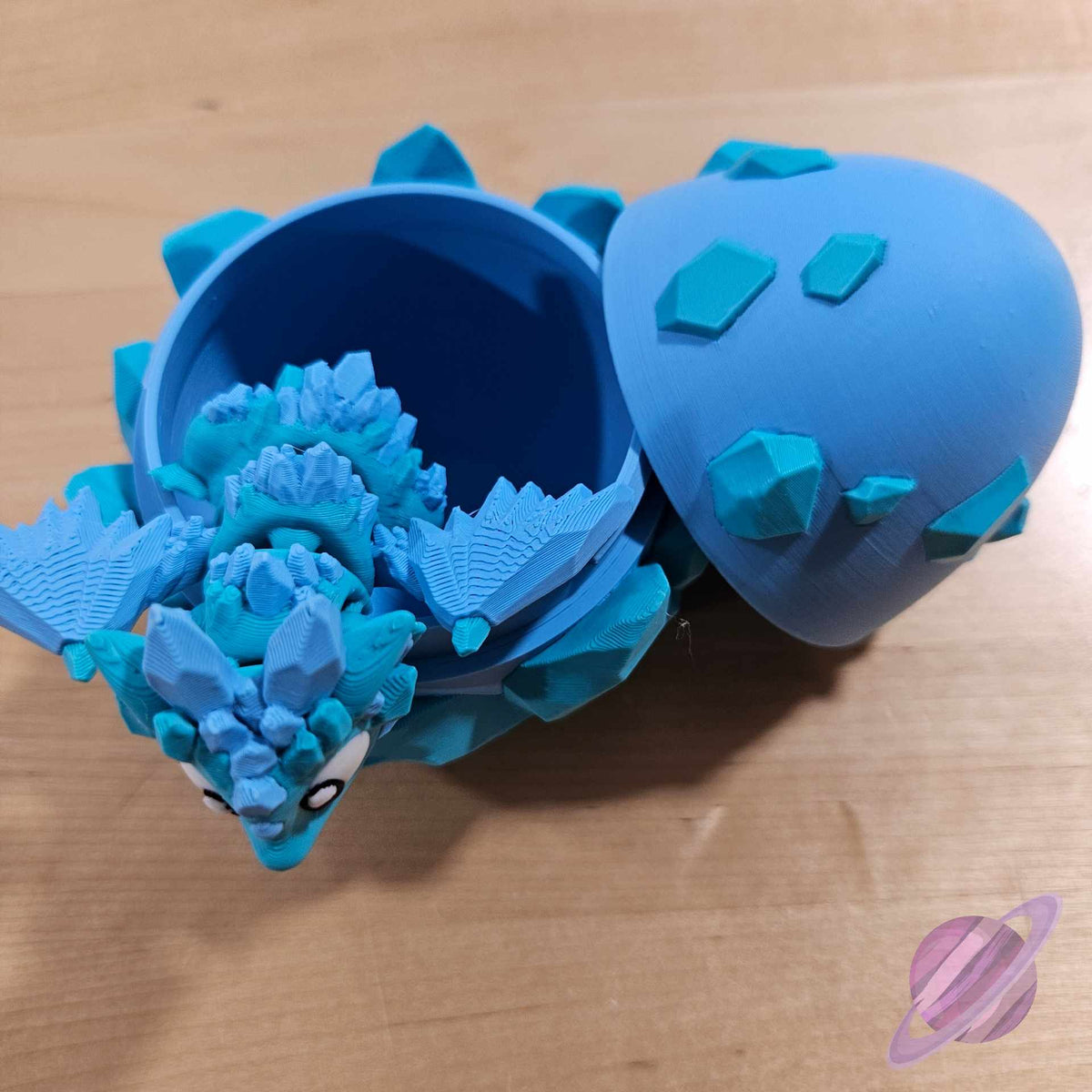 3D PRINTED BLUE CRYSTAL DRAGON AND EGG