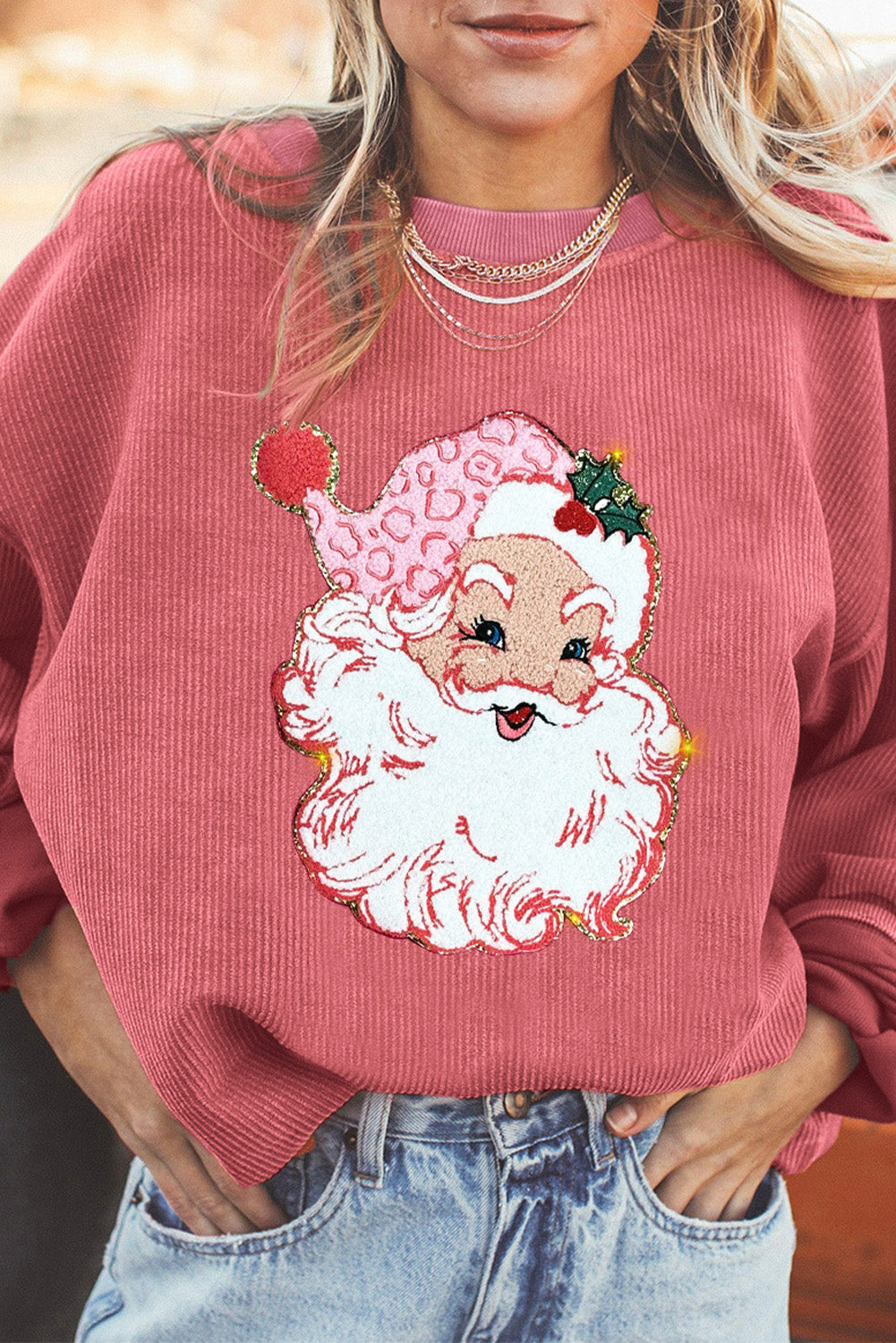 Retro Ribbed Santa Sweatshirt FB