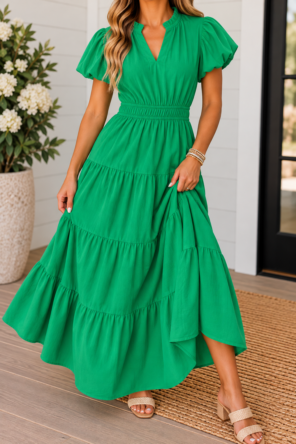 Waist Tiered Dress