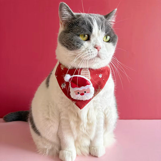 Cat Adjustable Bandana - Christmas