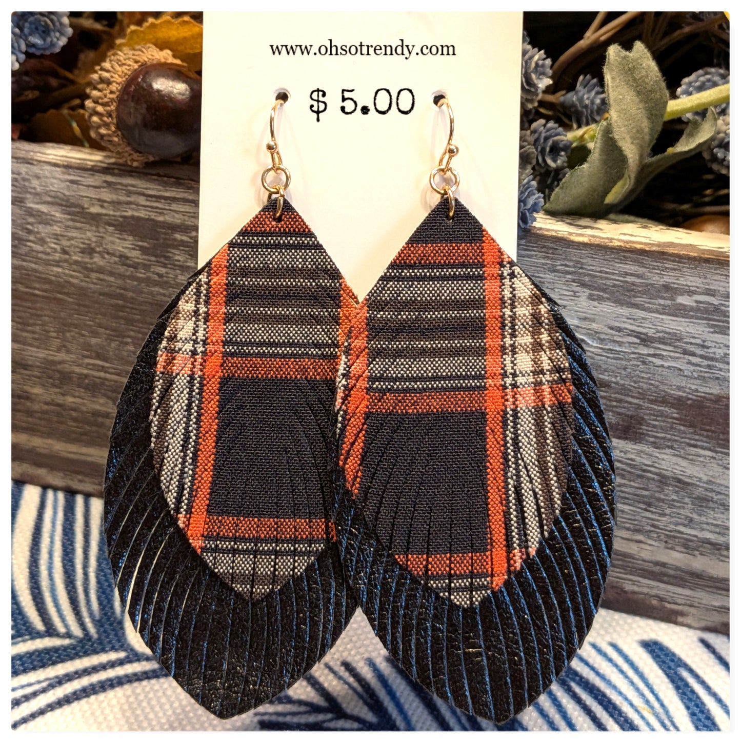 PLAID EARRINGS