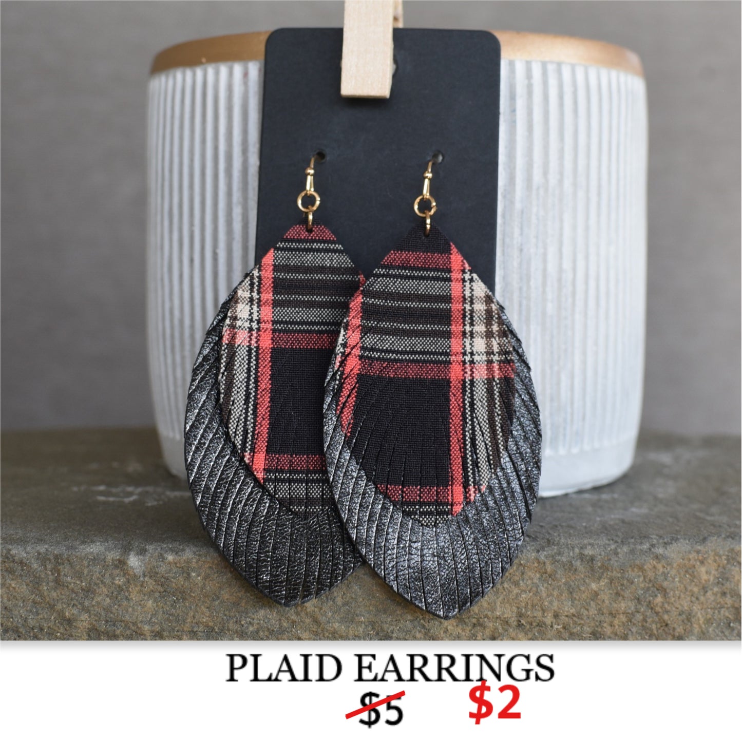 PLAID EARRINGS