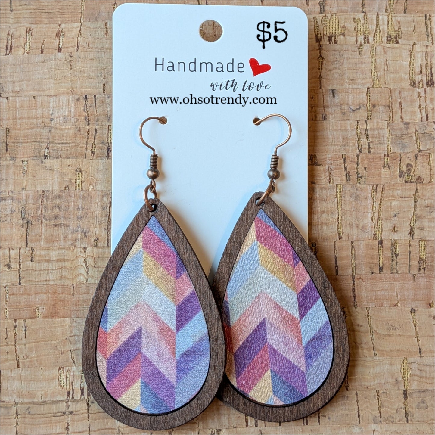 WOOD DROP EARRINGS