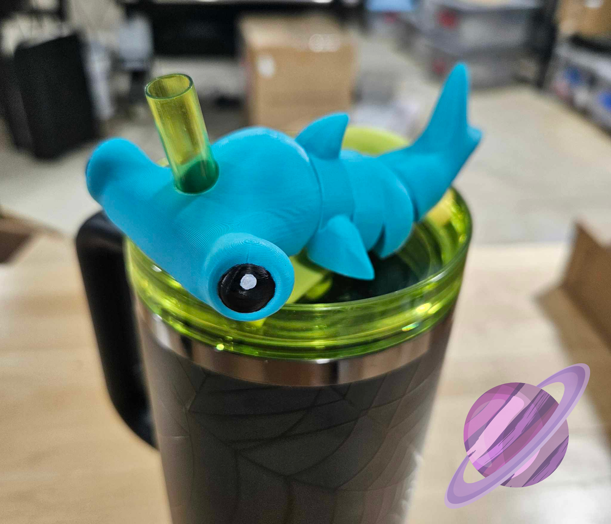 HAMMERHEAD SHARK-3D PRINTED STRAW BUDDY