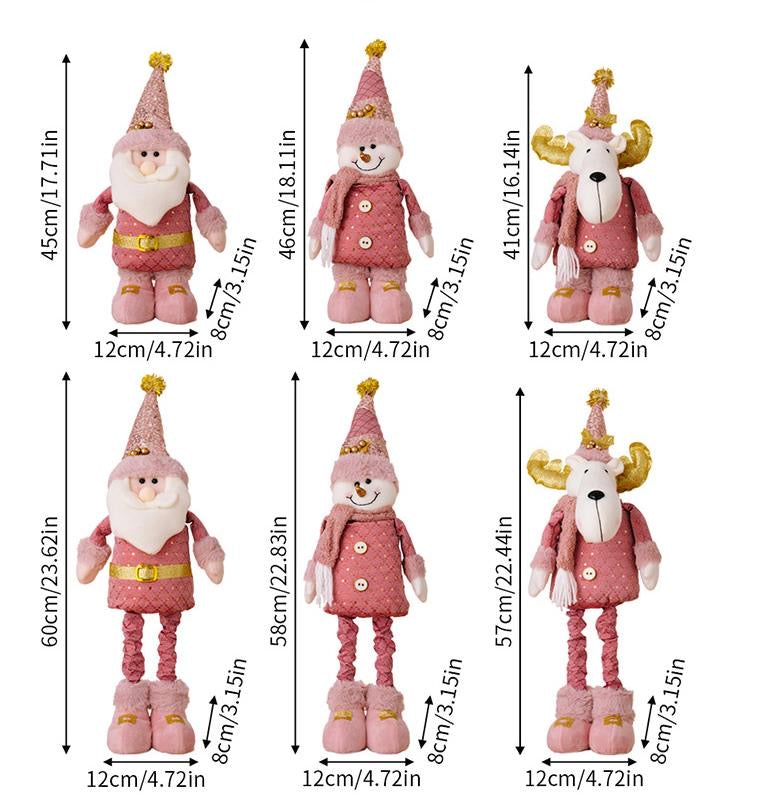 Telescopic Standing Christmas Decor - Pink & Gold