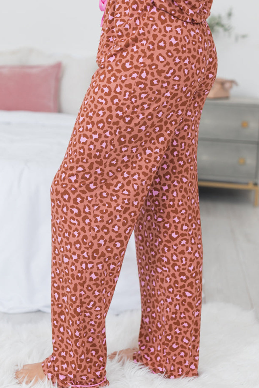 Brown Leopard Print Pajama Set FB