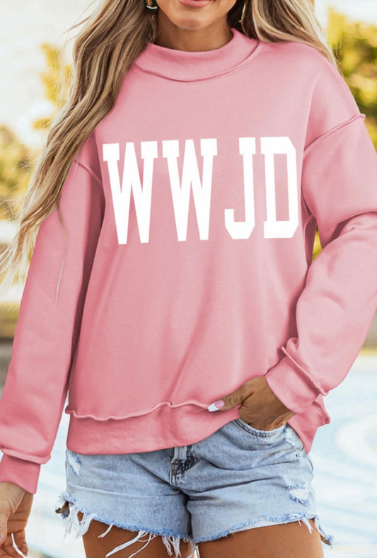 WWJD/AMEN Reversible Mock Neck Sweatshirt RTS