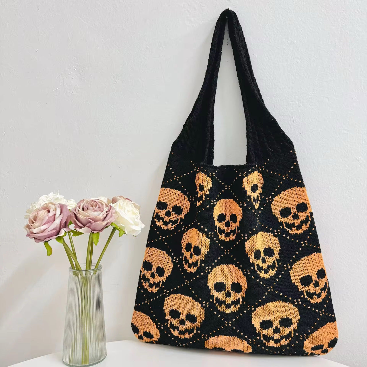 Tote Bag - Knit Sweater - Halloween Skull - PREORDER 8/18-8/21