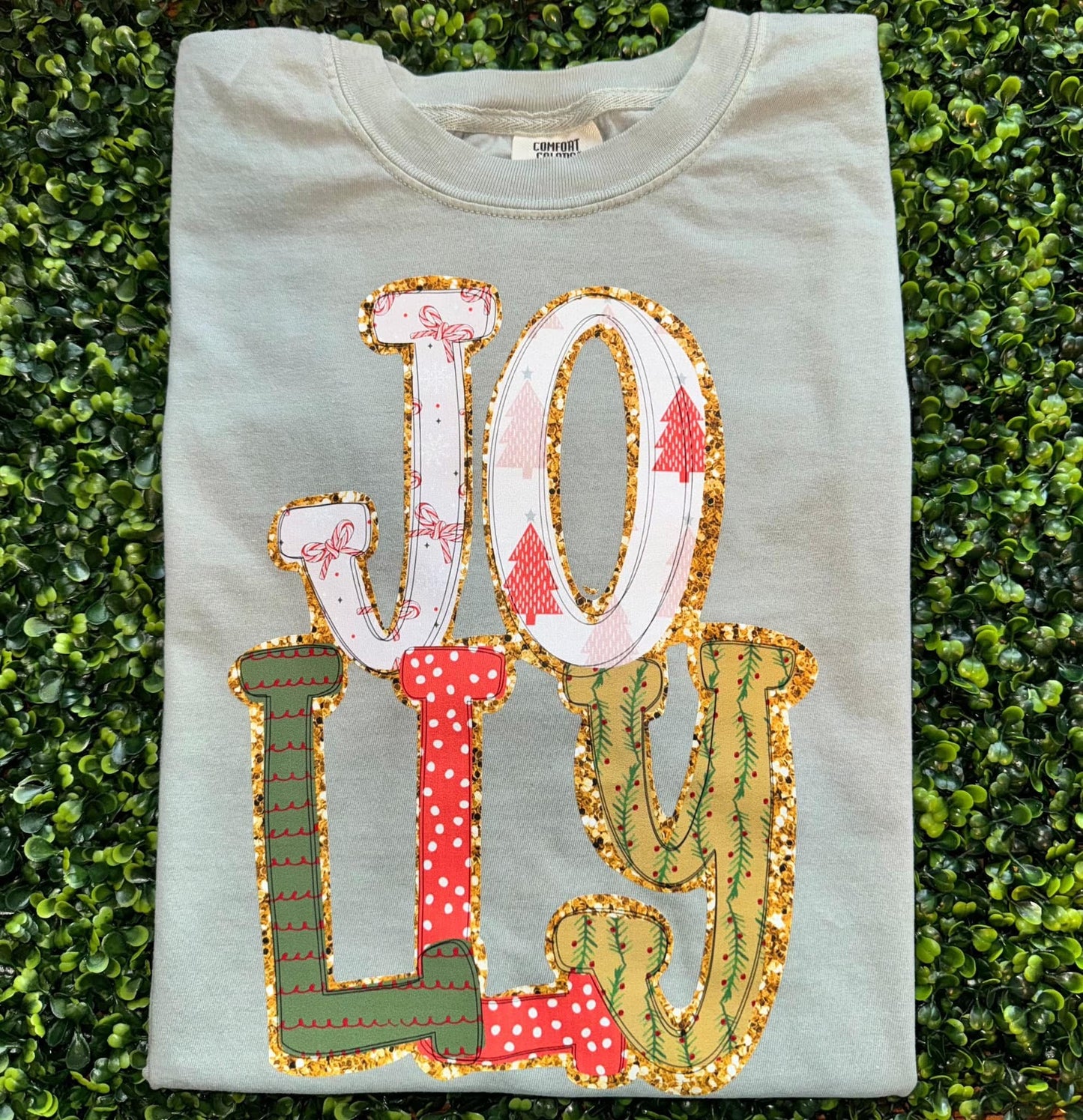 Jolly Preppy Christmas Comfort Colors Graphic Tee
