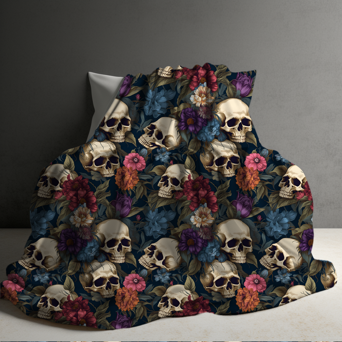 Blanket - Floral Skull