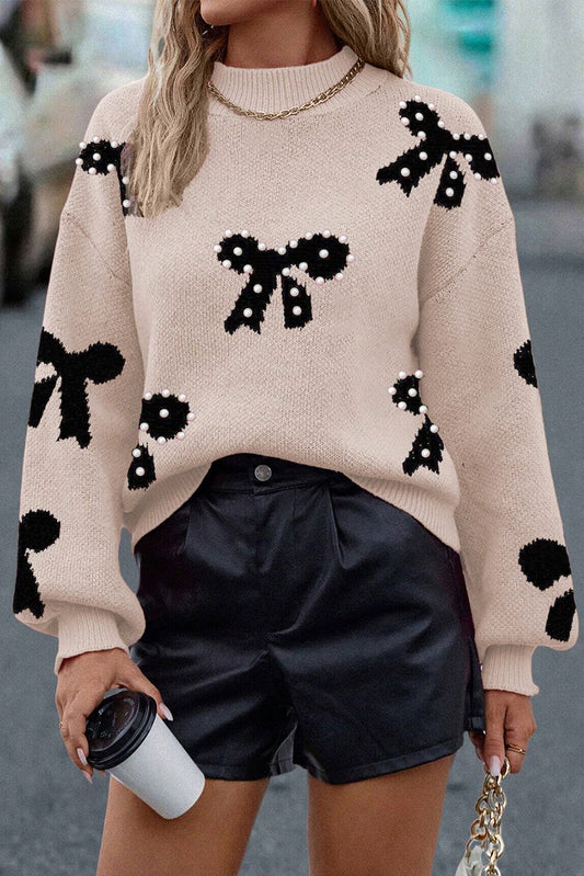 Pearl Bow Sweater *THREE COLORS* FB