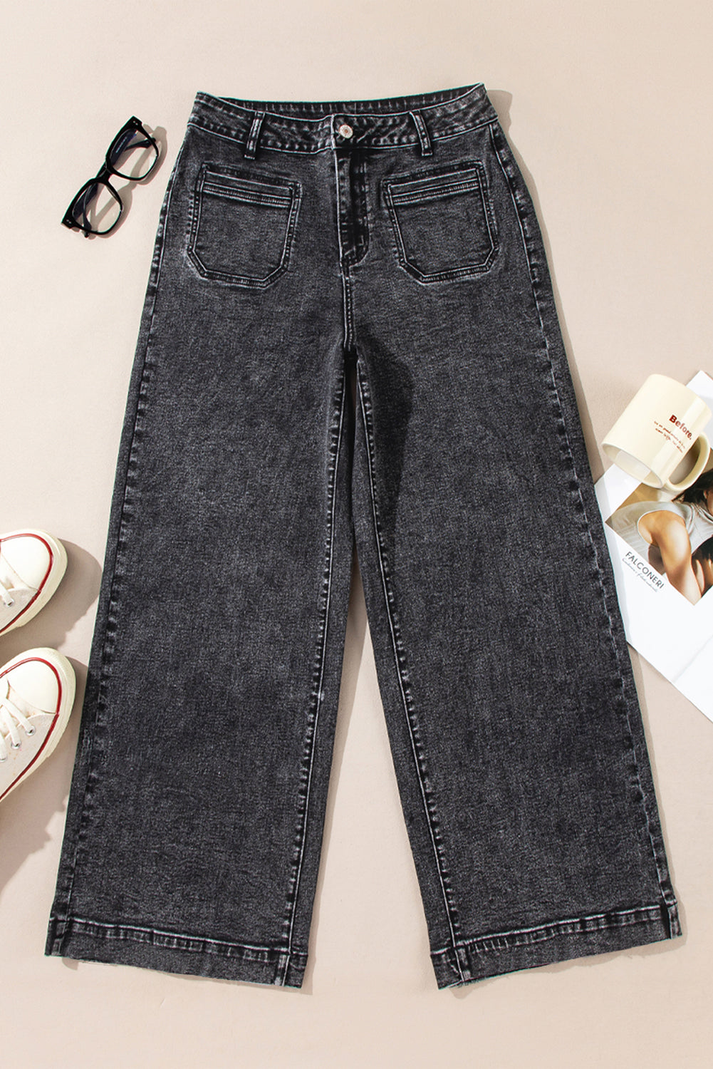 Black Straight Leg Loose Jeans August.