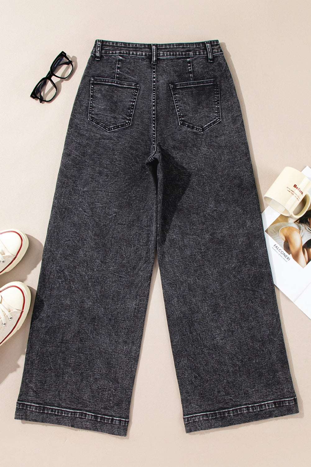 Black Straight Leg Loose Jeans August.