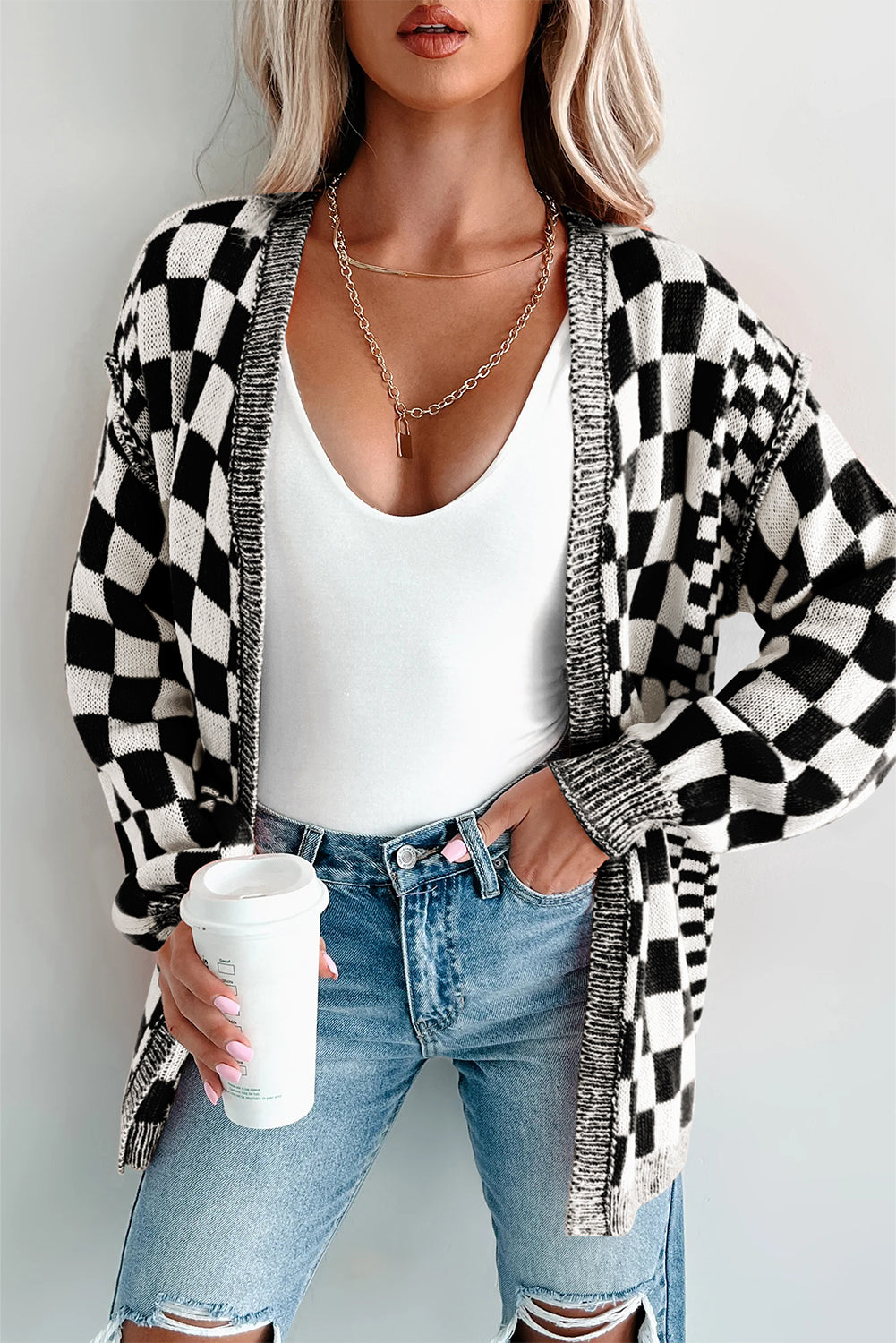 Checkered Cardigan *multiple colors* FB