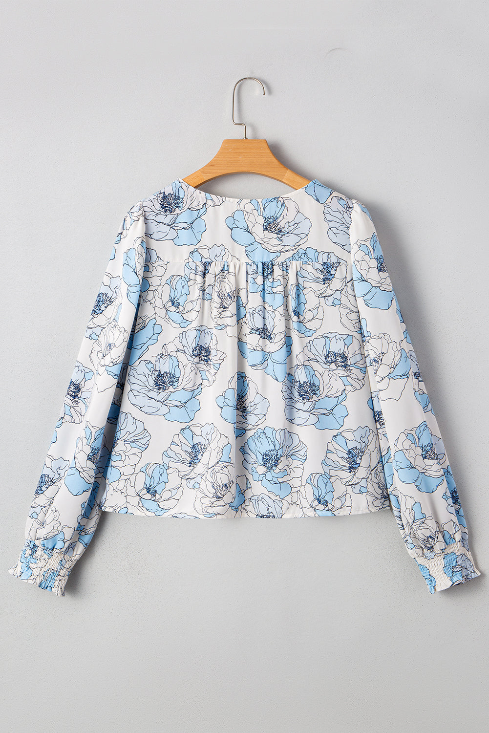 Blue Floral Square Neck Blouse August.
