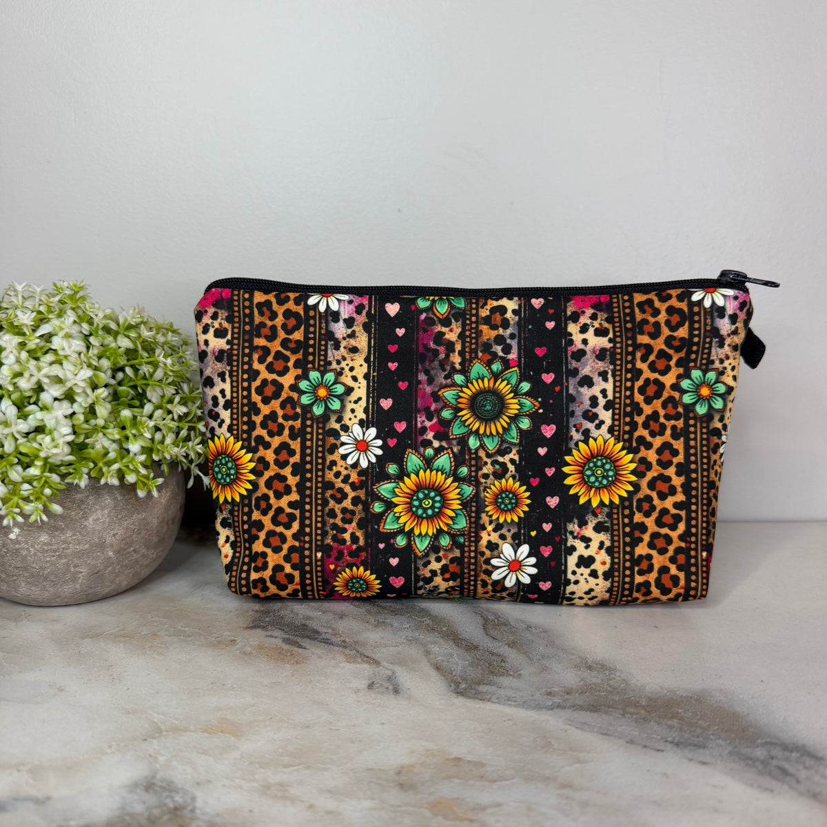 Pouch - Animal Print Stripe Floral