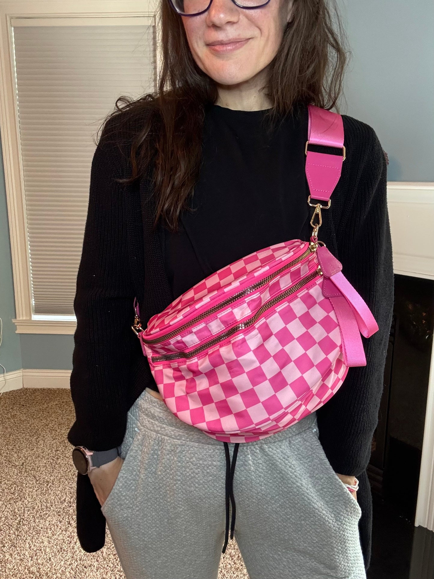 Roni - Nylon Crossbody - Hot Pink