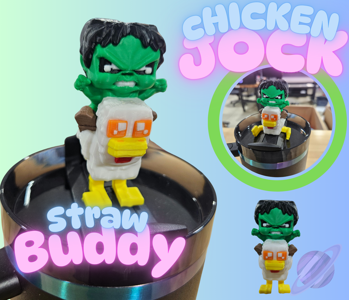 CHICKEN JOCK-3D PRINTED STRAW BUDDY