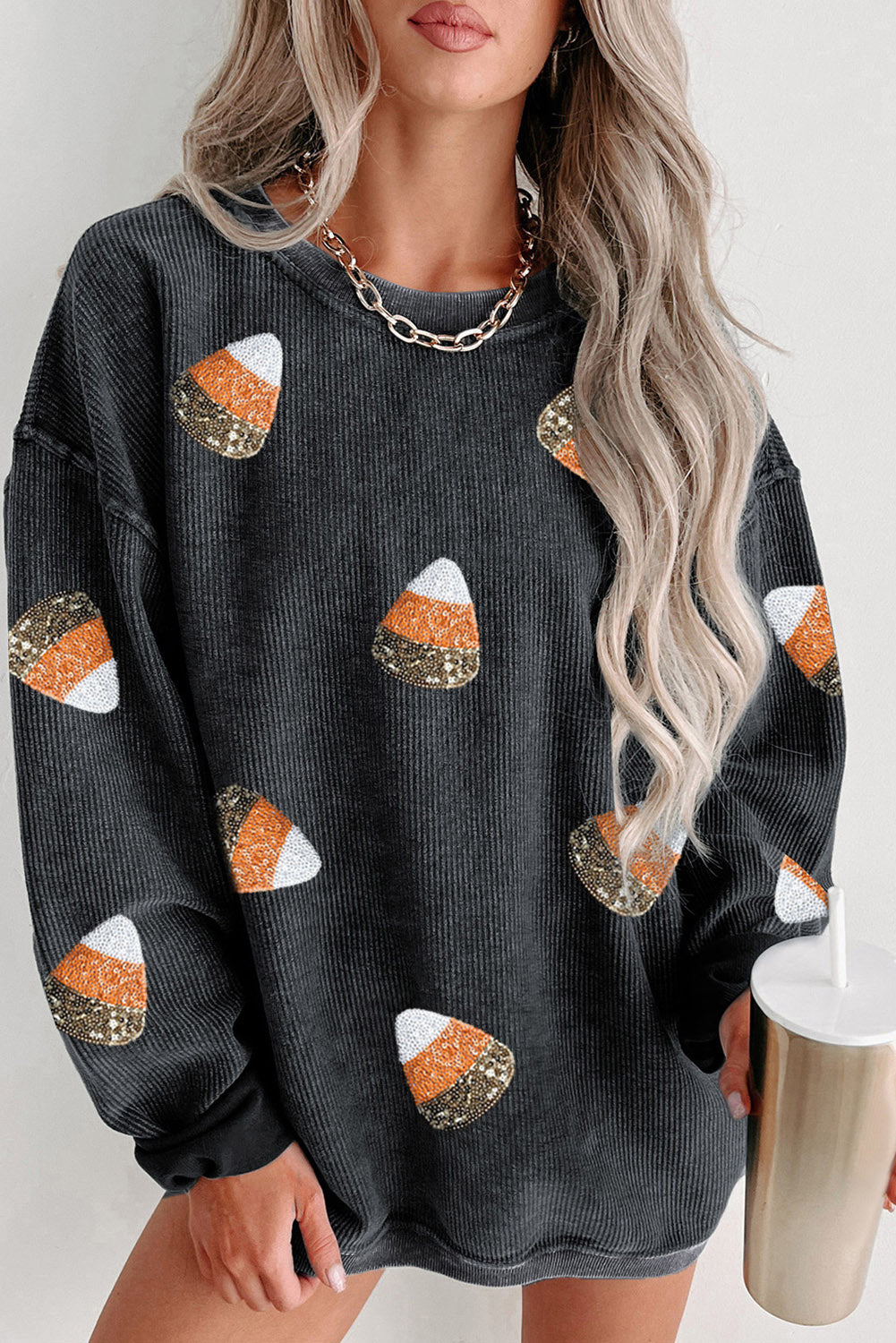 Candy Corn Ribbed Sweatshirt FB