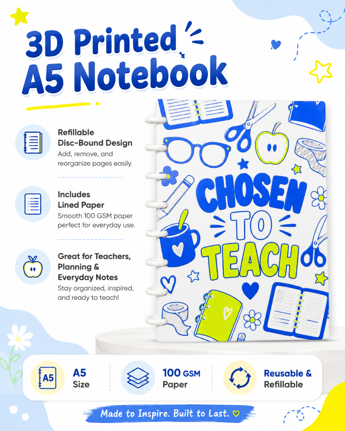 OOG NOTEBOOK- 3D PRINTED REFILLABLE NOTEBOOK