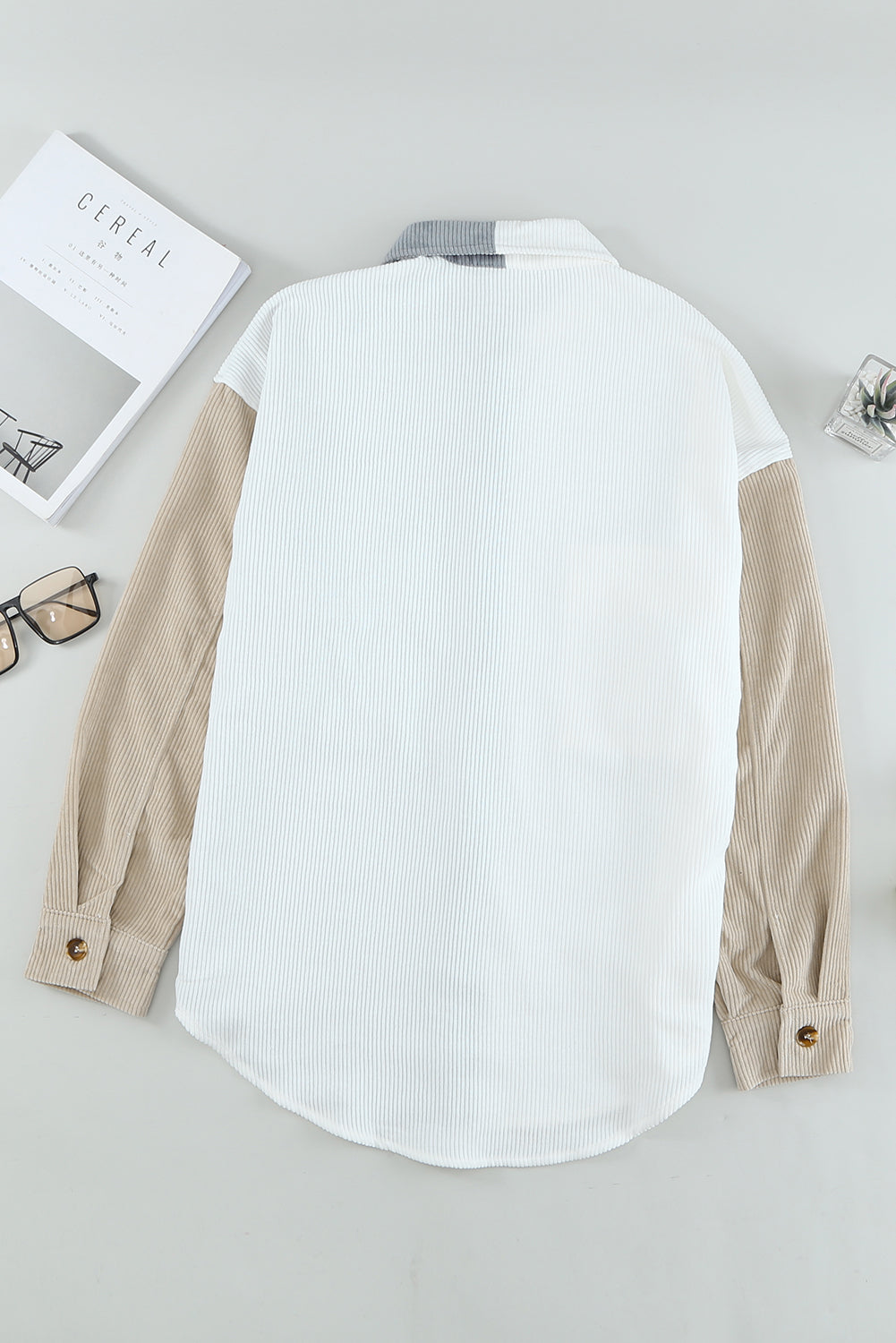 Color Block Corduroy Shacket August.