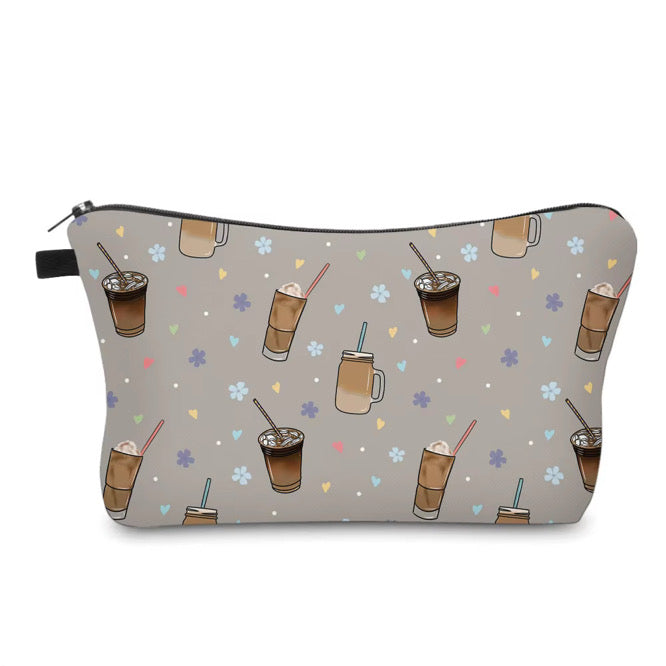 Pouch - Coffee Grey Flowers