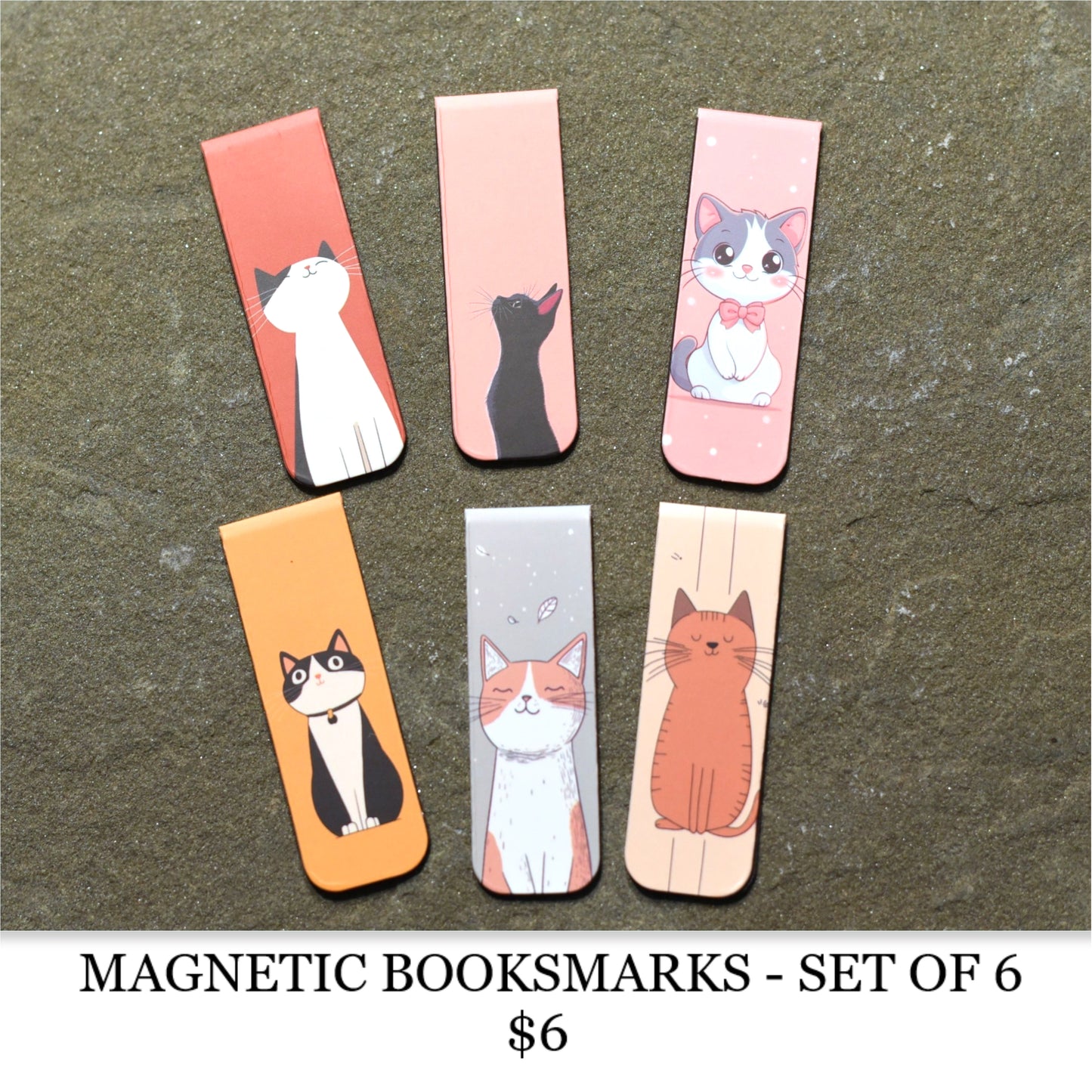 MAGNETIC BOOKMARKS - SET OF 6