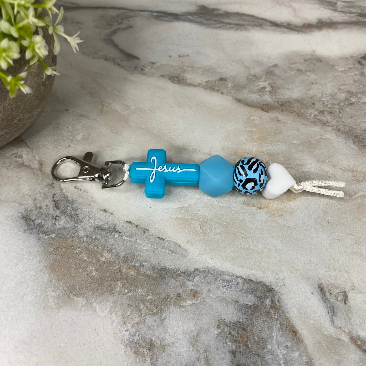 Keychain - Silicone Bead - Religious - Jesus