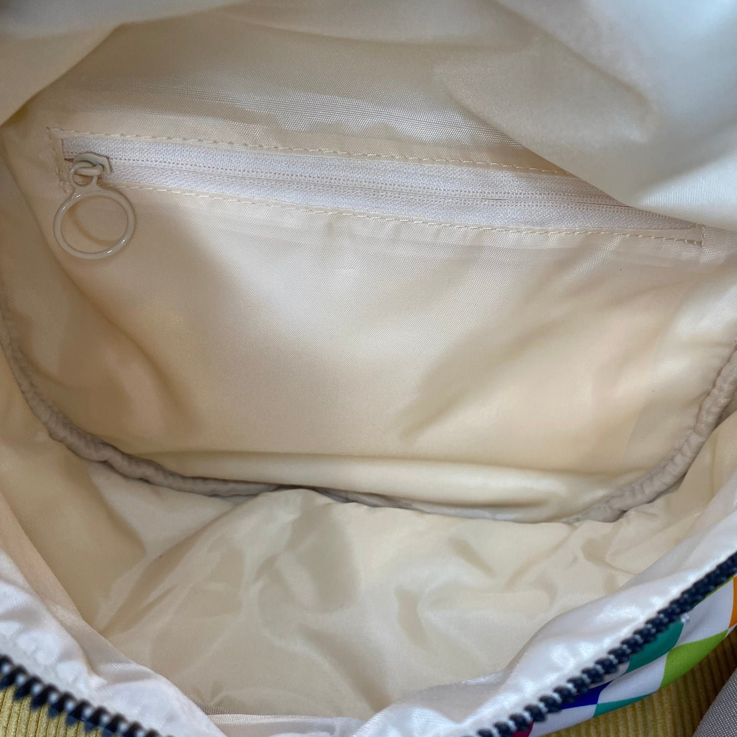 Roni - Nylon Crossbody - Colorful Checkered on White