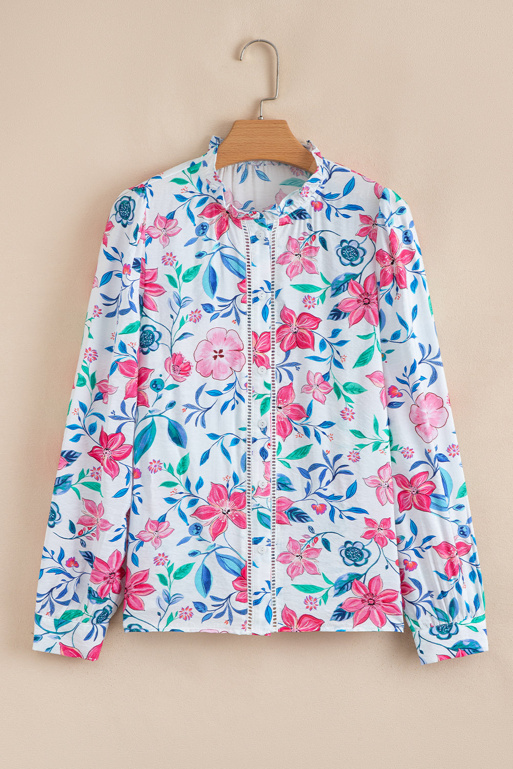 Floral Lace Button Up Blouse August.