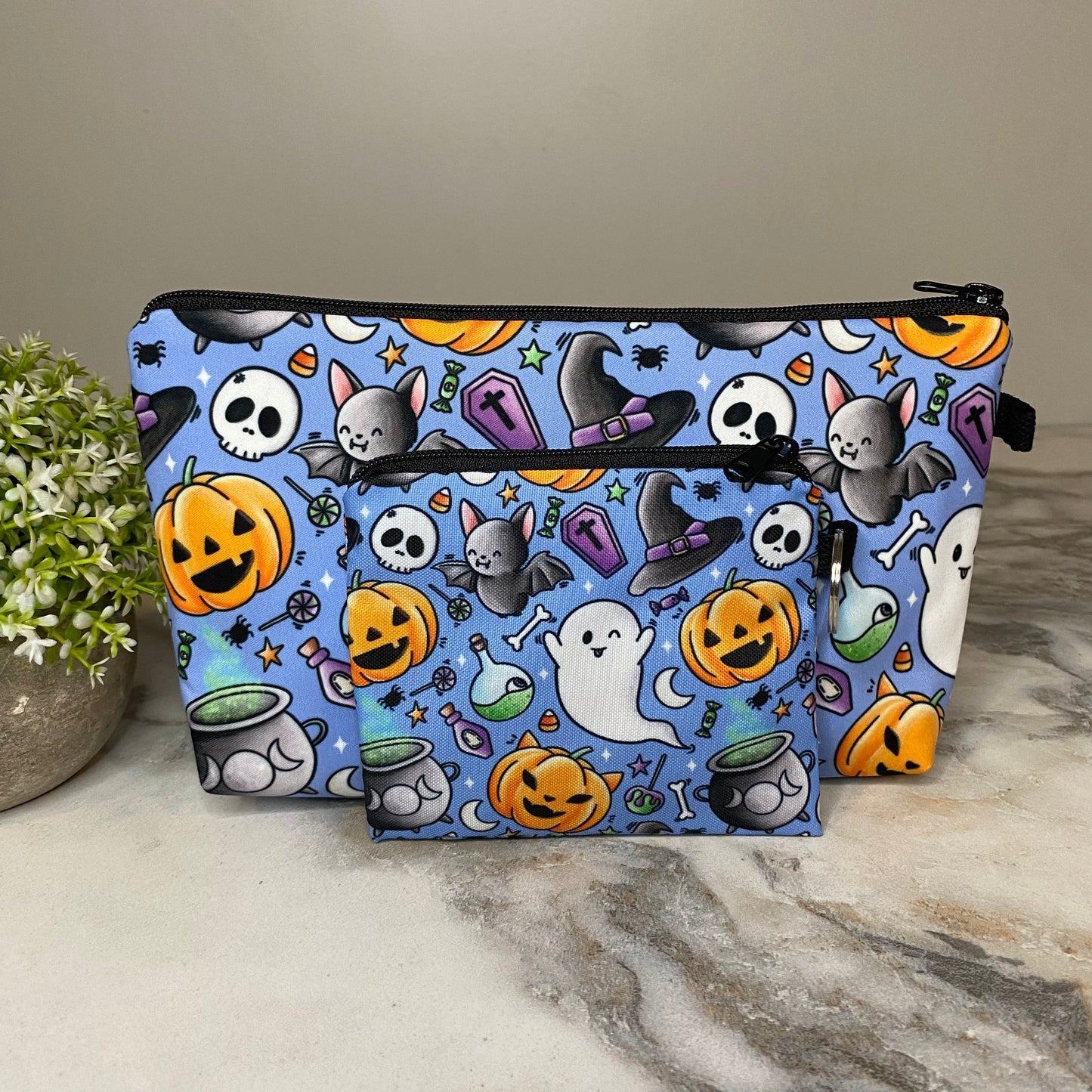 Pouch & Mini Pouch Bundled Set - Halloween - Blue Friends