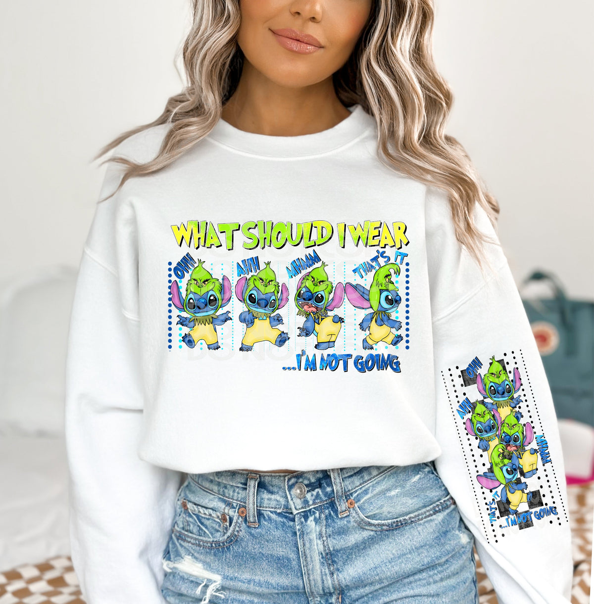 GREEN MEAN - ALIEN COSPLAY RUN - CREWNECK SWEATSHIRT W/ SLEEVE PRINT