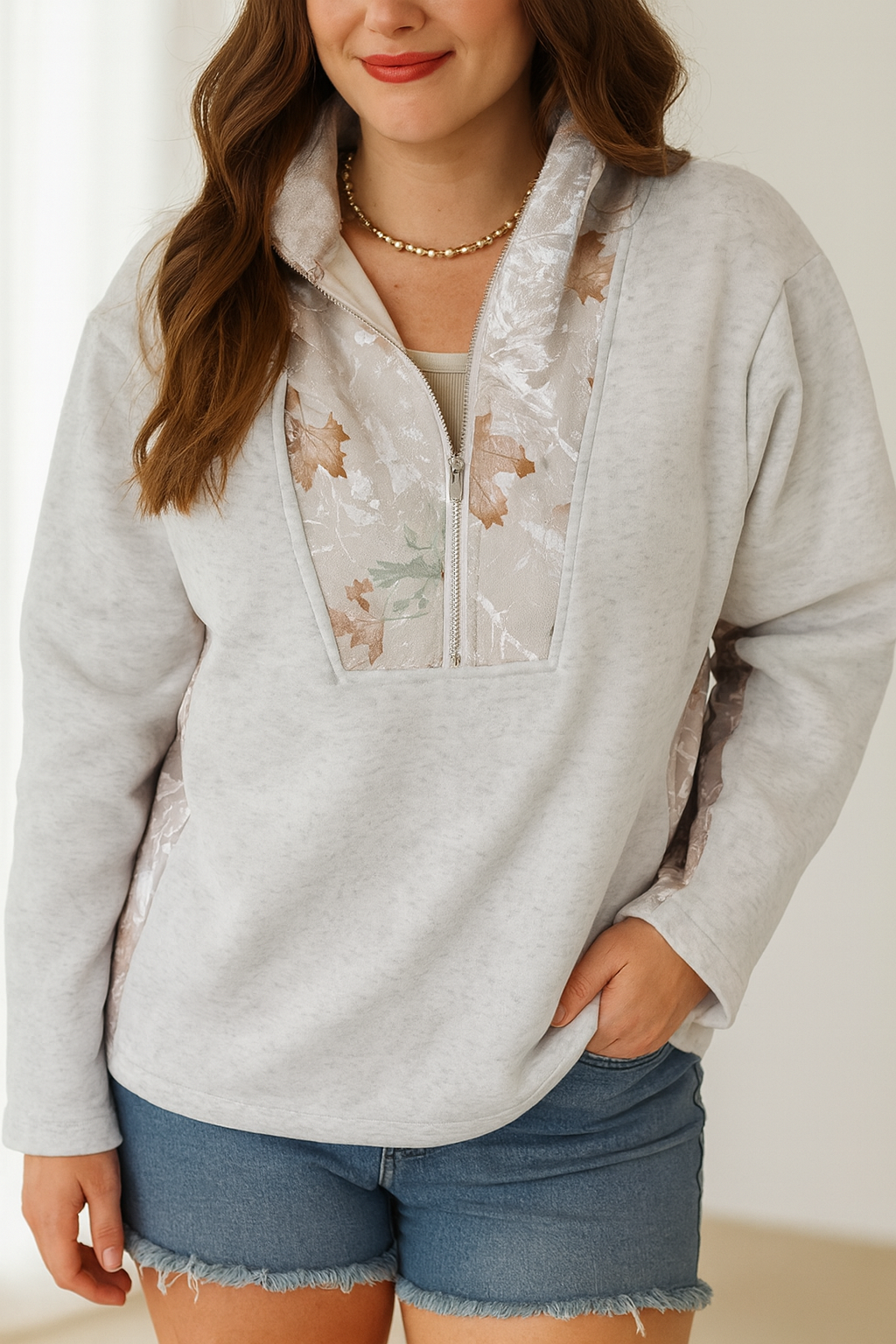 Gray Camo Plus Size Sweatshirt RTS