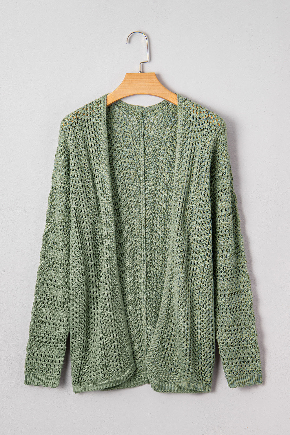 Green Scallop Edge Cardigan August.
