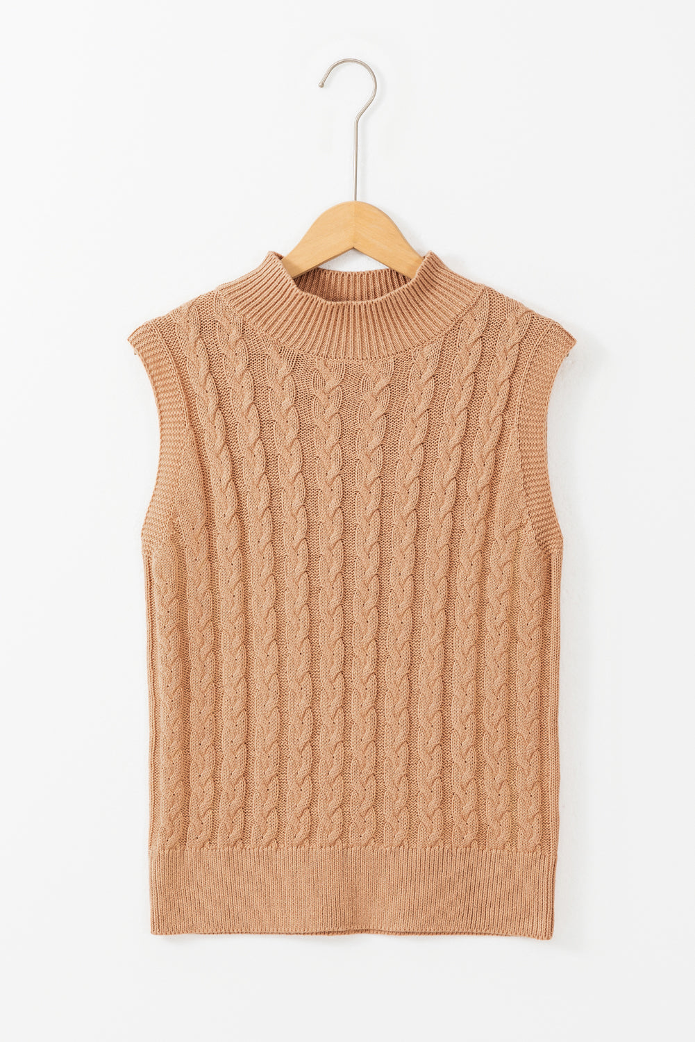 High Neck Cable Knit Top August.