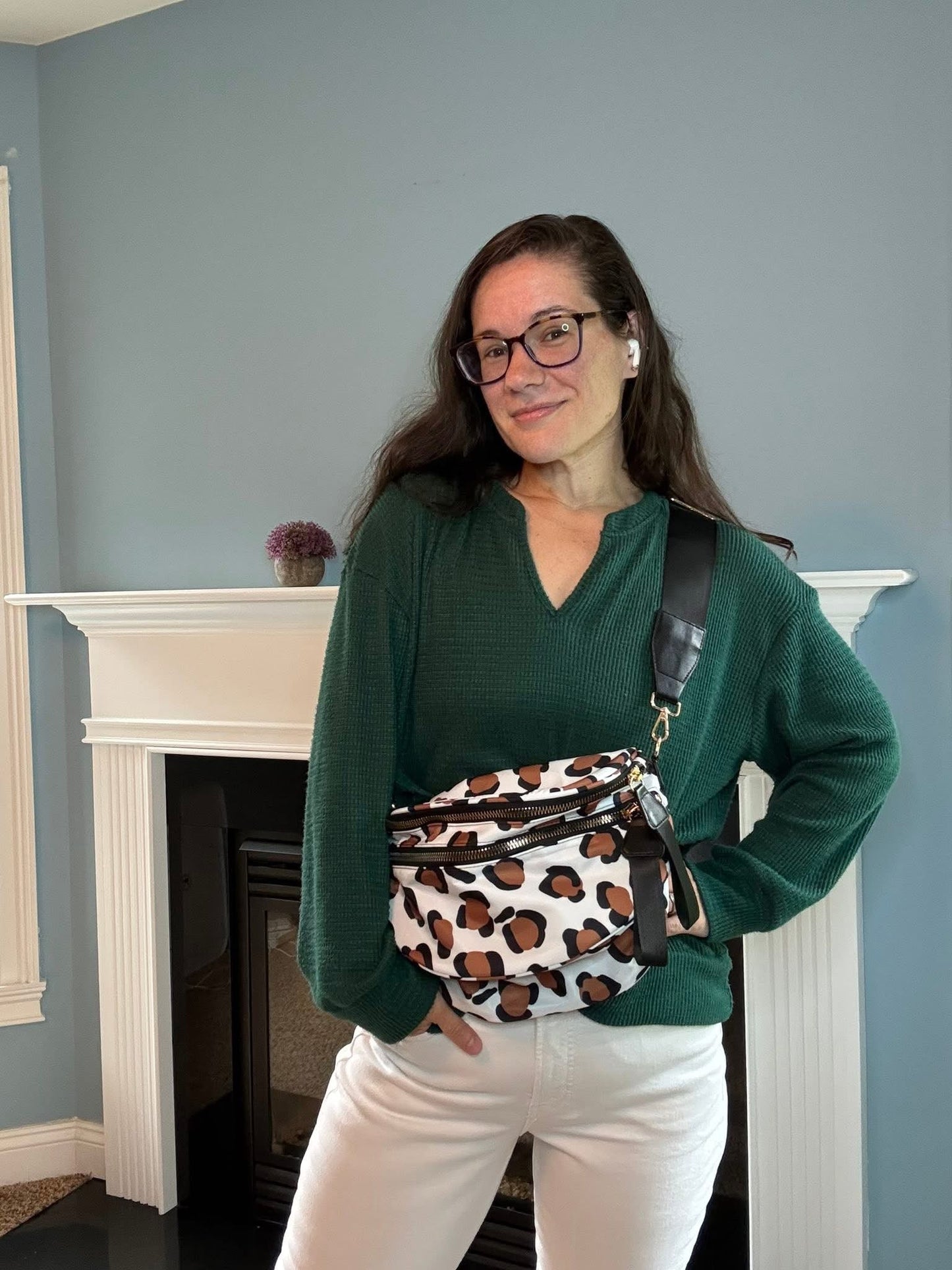 Roni - Nylon Crossbody - Brown Leopard