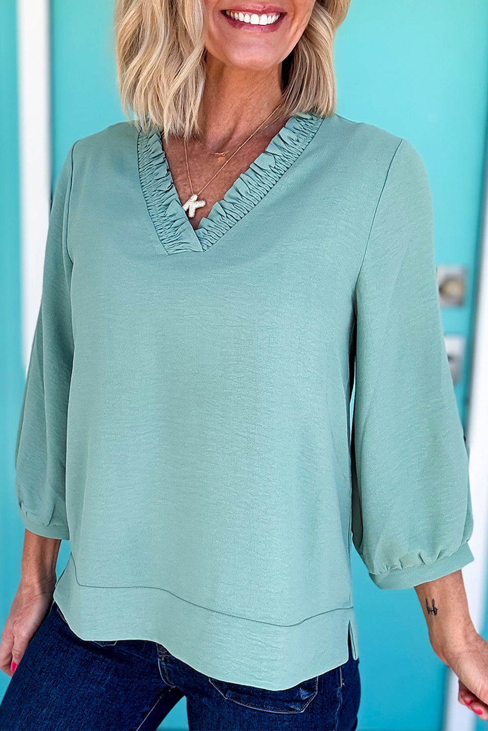 Frilled Crinkle Blouse FB