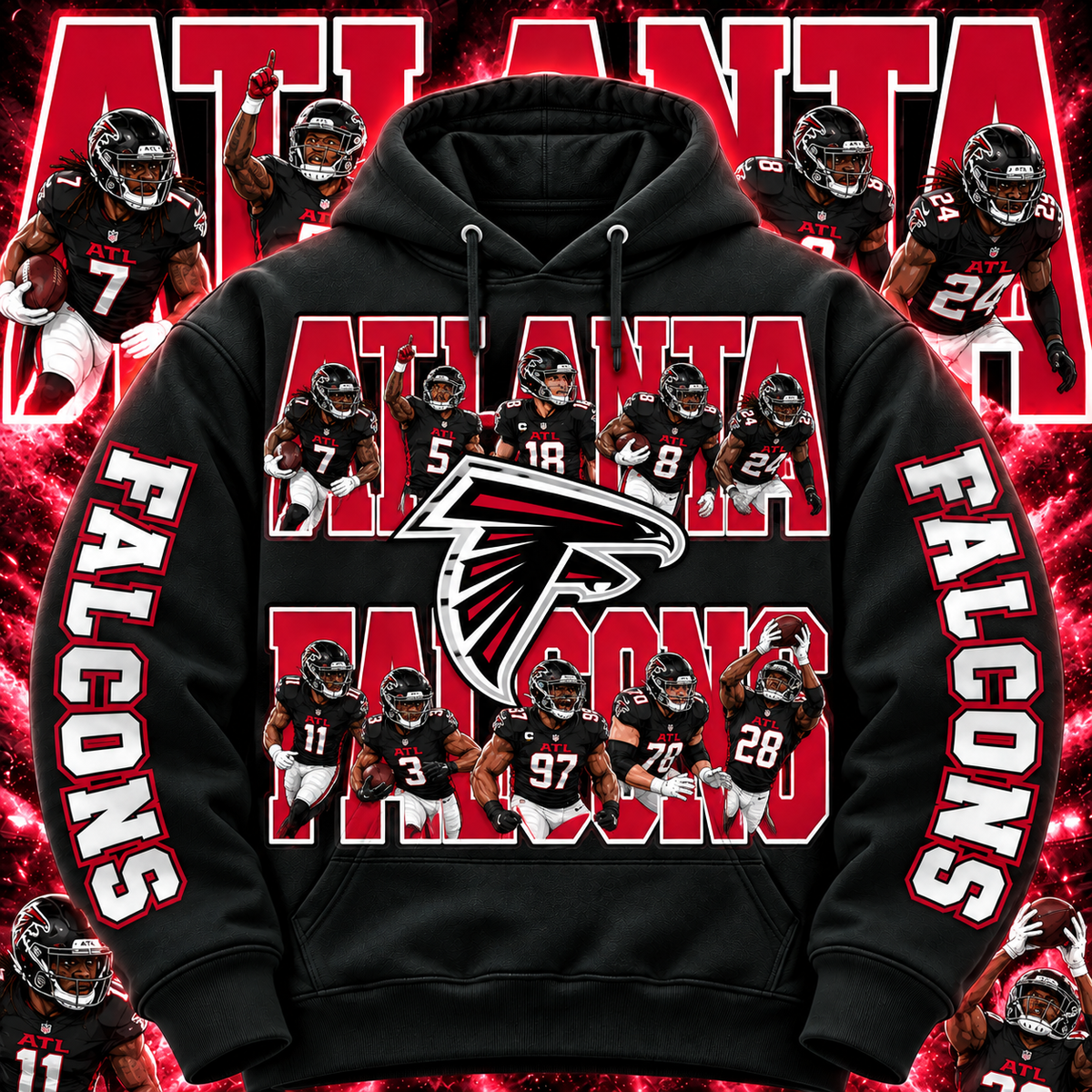 PRO FBALL HOODIE COLLECTION W/ SLEEVE PRINT GROUP 1