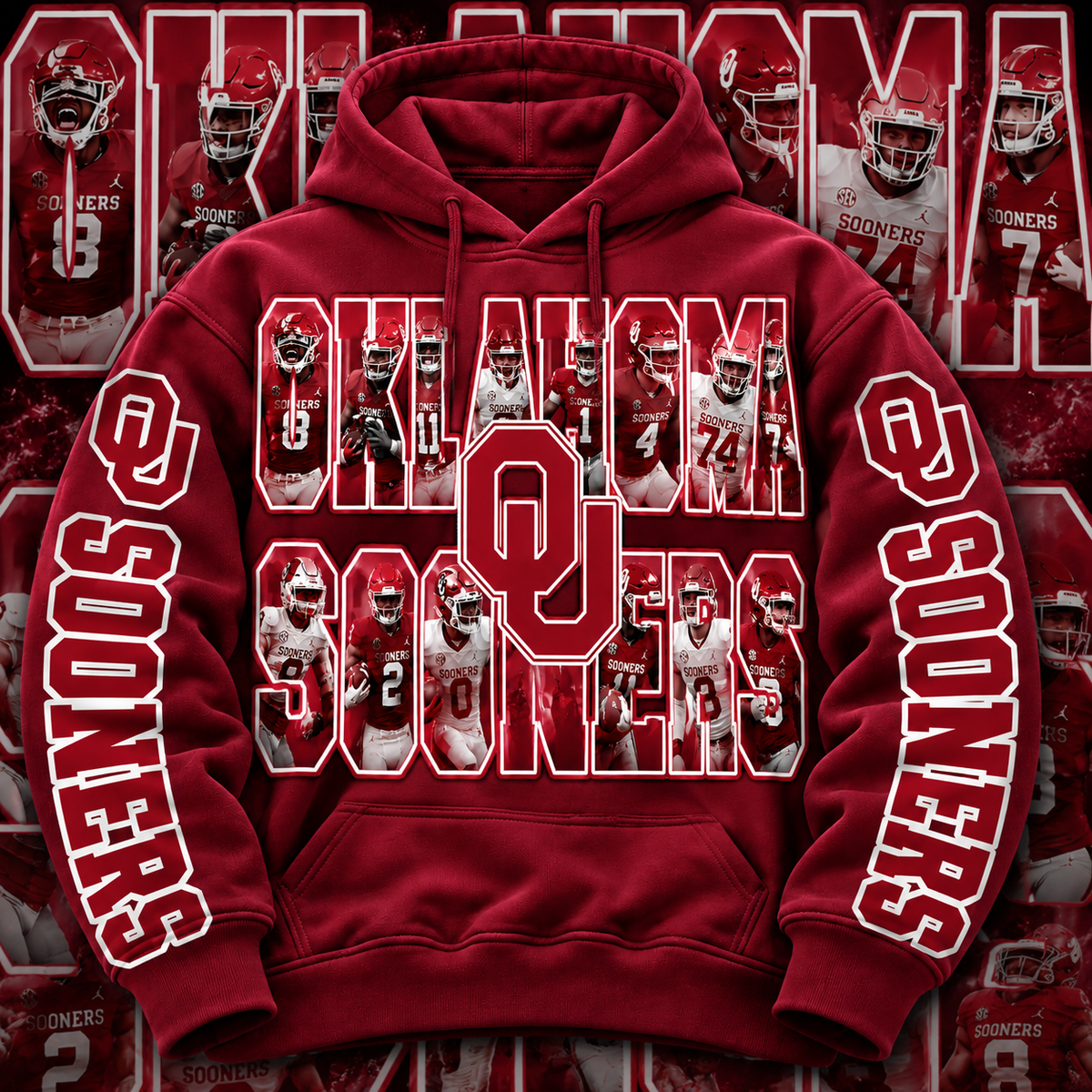 COLLEGE FB HOODIE W/ SLEEVE PRINT COLLECTION