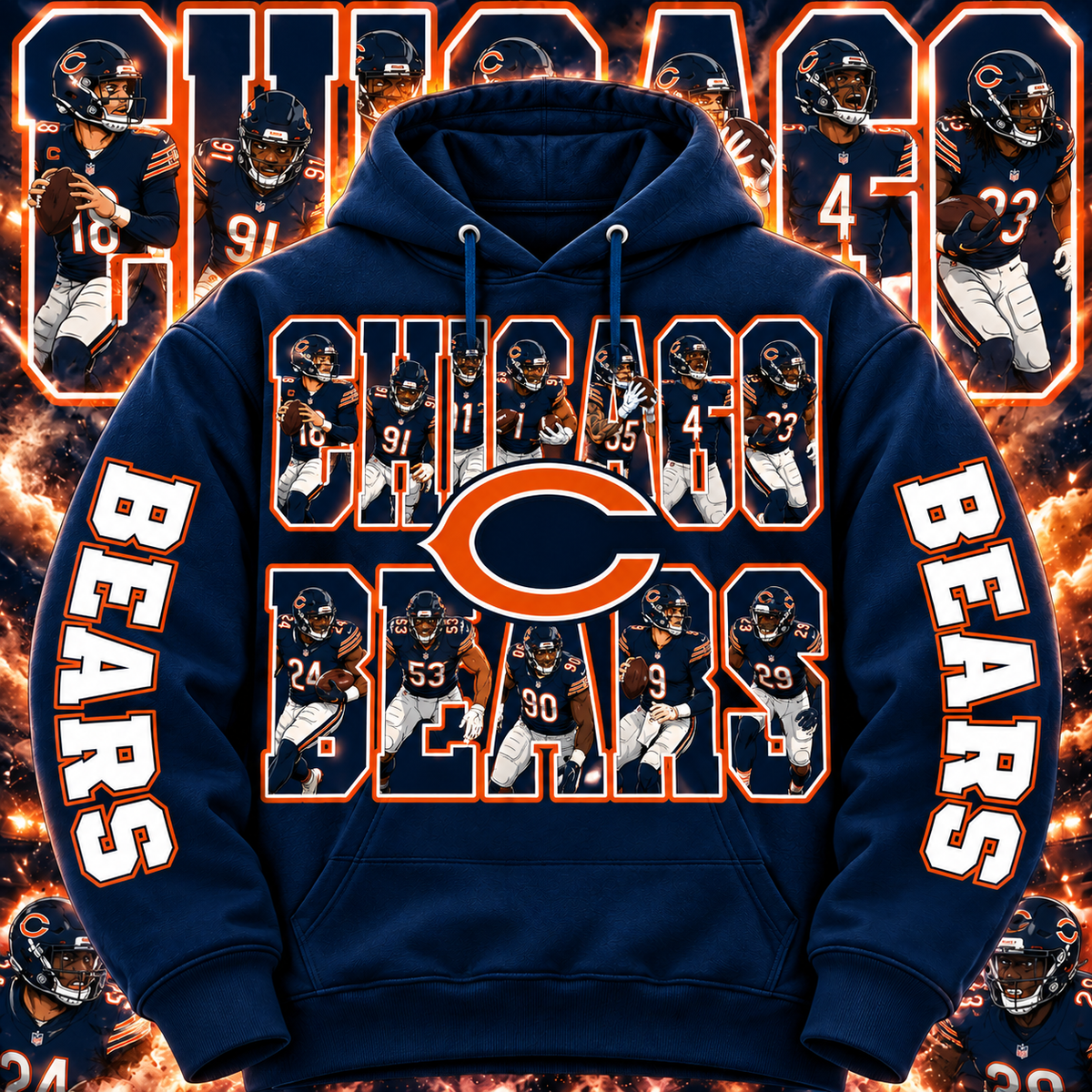 PRO FBALL HOODIE COLLECTION W/ SLEEVE PRINT GROUP 2