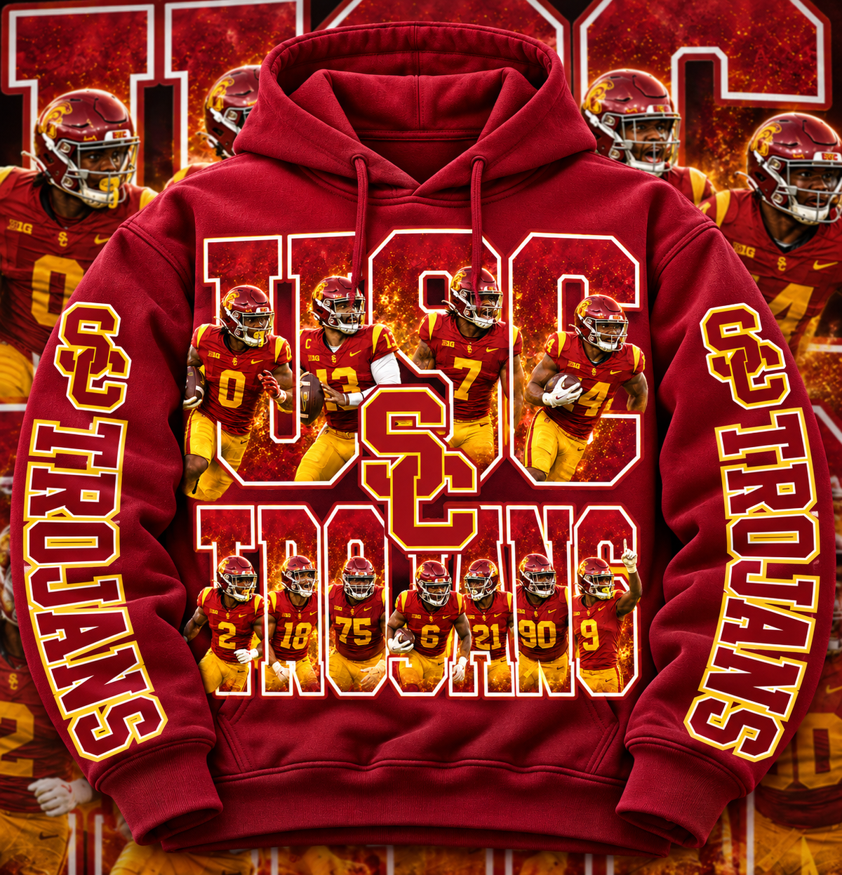 COLLEGE FB HOODIE W/ SLEEVE PRINT COLLECTION